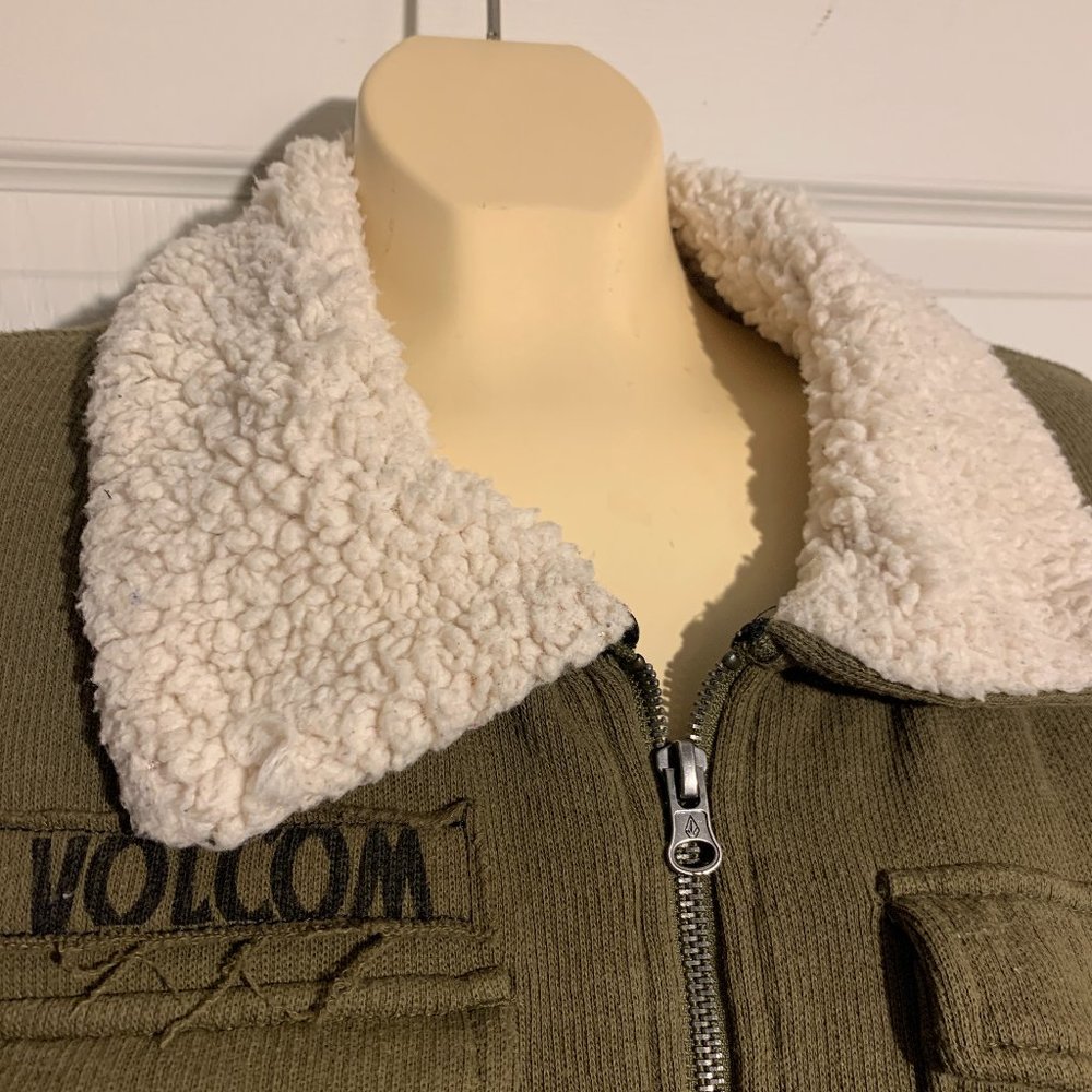 Volcom Army Green Fleece Lined Size Medium Fall W… - image 3